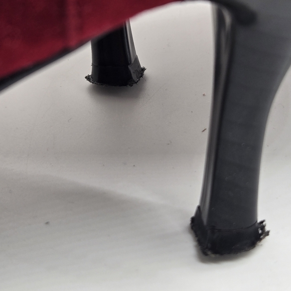 Midnight Velvet Women's Vintage Deep Red Suede Velvet Ankle Heeled Boots 10M - Picture 10 of 16